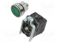 Switch: push-button; 22mm; Stabl.pos: 1; NC + NO; green; LED; 110V SCHNEIDER ELECTRIC