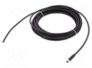 Connector: M5; plug; female; 707; 1A; 60V; PIN: 3; IP67; straight; 5m BINDER