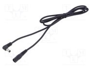 Cable; 1x1mm2; DC 5,5/2,1 plug,DC 5,5/2,1 socket; angled; black WEST POL