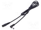 Cable; 1x1mm2; DC 5,5/2,5 plug,DC 5,5/2,5 socket; angled; black WEST POL