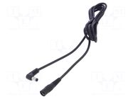 Cable; 1x1mm2; DC 5,5/2,5 plug,DC 5,5/2,5 socket; angled; black WEST POL