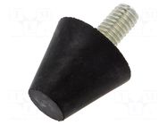 Vibroisolation foot; Ø: 20mm; Shore hardness: 40±5; 358N; 84N/mm ELESA+GANTER