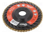 Flap grinding wheels; Ø: 125mm; Øhole: 22.2mm; Granularity: 40 Milwaukee