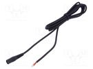 Cable; 1x1mm2; wires,DC 5,5/2,1 socket; straight; black; 2m WEST POL