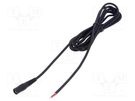 Cable; 1x1mm2; wires,DC 5,5/2,1 socket; straight; black; 3m WEST POL