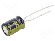 Capacitor: electrolytic; low ESR; THT; 220uF; 25VDC; Ø8x11.5mm PANASONIC