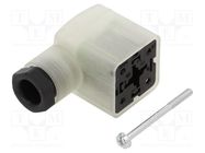 Connector: valve connector; plug; form A; 18mm; female; PIN: 3; M16 HIRSCHMANN