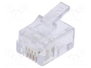 Connector: RJ11; plug; PIN: 4; 6p4c; for cable; IDC,crimped BM GROUP