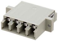 LC INTERNAL SHUTTER COUPLER, QUAD, WITH FLANGE, BEIGE