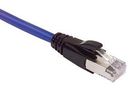 PLENUM RATED SHIELDED CATEGORY 6A CABLE, RJ45 / RJ45, 23AWG SOLID, BLUE, 1.0FT