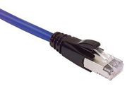 PLENUM RATED SHIELDED CATEGORY 6A CABLE, RJ45 / RJ45, 23AWG SOLID, BLUE, 15.0FT