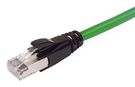 PLENUM RATED SHIELDED CATEGORY 6A CABLE, RJ45 / RJ45, 23AWG SOLID, GREEN 15.0FT