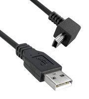 USB 2.0 A MALE TO USB 2.0 MINI B MALE UP ANGLED, 3FT LENGTH, 480MBPS, BLACK COLOR 97AC8896