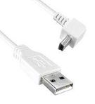 USB 2.0 A MALE TO USB 2.0 MINI B MALE UP ANGLED, 3FT LENGTH, 480MBPS, WHITE COLOR 97AC8905