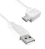 USB 2.0 A MALE TO USB 2.0 MICRO B MALE RIGHT ANGLED, 6FT LENGTH, 480MBPS, WHITE COLOR