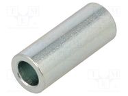 Spacer sleeve; 25mm; cylindrical; steel; zinc; Out.diam: 10mm DREMEC