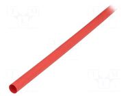 Heat shrink sleeve; glueless,flexible; 2: 1; 9.5mm; L: 1.2m; red TE Connectivity
