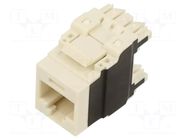 Connector: RJ45; socket; PIN: 8; Cat: 6a; 8p8c; 22AWG÷26AWG; white PANDUIT