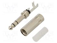 Plug; Jack 6,3mm; male; stereo; ways: 3; straight; 6mm; Body: silver REAN