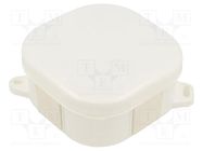 Enclosure: junction box; X: 92mm; Y: 92mm; Z: 44mm; IP54; white PAWBOL