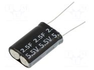 Supercapacitor; THT; 2.5F; 5.5VDC; 17x25x8.5mm; H Viking