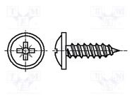 Screw; with flange; 4.2x19; Head: button; Pozidriv; PZ2; steel; zinc BOSSARD