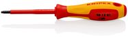 KNIPEX 98 12 01 Screwdriver for Robertson screws R1 insulated with multi-component grips, VDE-tested burnished 185 mm