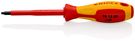 KNIPEX 98 12 02 Screwdriver for Robertson screws R2 insulated with multi-component grips, VDE-tested burnished 210 mm