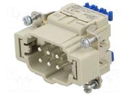 Connector: HDC; contact insert; male; 16A; 500V; Han® ES Press HARTING