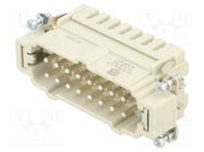Connector: HDC; contact insert; male; Han® ES; PIN: 16; 16+PE; 16A HARTING