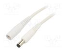 Cable; 1x1mm2; DC 5,5/2,1 plug,DC 5,5/2,5 plug; straight; white WEST POL