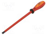 Screwdriver; insulated; slot; 10,0x1,6mm; Blade length: 200mm UNIOR