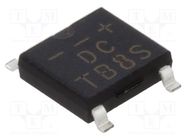 Bridge rectifier: single-phase; 800V; If: 1A; Ifsm: 30A; ABS; SMT DC COMPONENTS