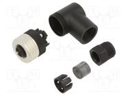 Connector; M12; PIN: 4; angled; plug; Connection: PG7; 125VAC; 3A TELEMECANIQUE SENSORS
