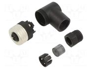 Connector; M12; PIN: 4; angled; plug; Connection: PG7; 150VDC; 125VAC TELEMECANIQUE SENSORS