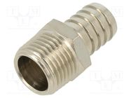 Push-in fitting; connector pipe; nickel plated brass; 16mm PNEUMAT