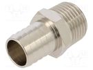 Push-in fitting; connector pipe; nickel plated brass; 17mm PNEUMAT