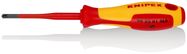 KNIPEX 98 25 01 SLS Screwdriver (Slim) Plus/Minus Pozidriv® insulating multi-component handle, VDE-tested burnished 187 mm