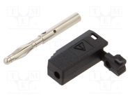 Plug; 2mm banana; 10A; 30VAC; 60VDC; black; nickel plated; 0.5mm2 STÄUBLI