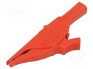 Crocodile clip; 19A; red; Grip capac: max.39.5mm; Socket size: 4mm STÄUBLI
