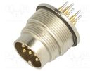 Connector: M16; socket; male; THT; PIN: 6; 5A; 300V; IP68 LUMBERG