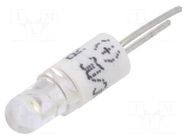 LED lamp; white; BI-PIN; 24VDC; 24VAC; plastic; 3mm; Leads: 2pin CML INNOVATIVE TECHNOLOGIES
