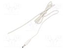 Cable; 2x0.35mm2; wires,DC 3,5/1,3 plug; straight; white; 1.5m WEST POL