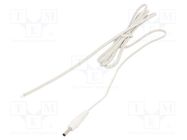 Cable; 2x0.35mm2; wires,DC 3,5/1,3 plug; straight; white; 1.5m WEST POL