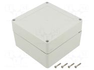 Enclosure: multipurpose; X: 105mm; Y: 105mm; Z: 90mm; ZP; ABS; IP67 KRADEX
