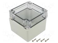 Enclosure: multipurpose; X: 105mm; Y: 105mm; Z: 90mm; ZP; light grey KRADEX