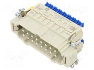 Connector: HDC; contact insert; male; 16A; 500V; Han® ES Press HARTING