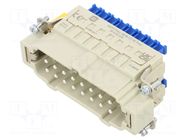 Connector: HDC; contact insert; male; 16A; 500V; Han® ES Press HARTING