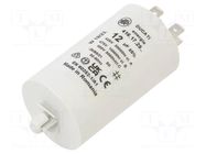 Capacitor: polypropylene; motors, run; 12uF; 425VAC; Ø40x70mm; ±5% DUCATI ENERGIA