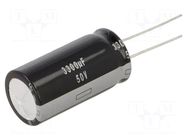 Capacitor: electrolytic; THT; 3300uF; 50VDC; Ø18x35.5mm; ±20%; NHG PANASONIC